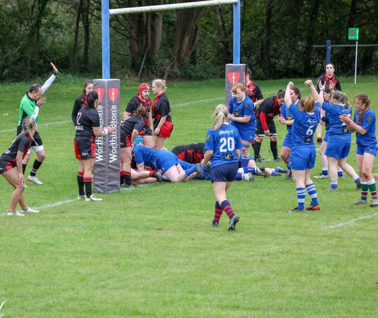 Its a try - and Haverfordwest Ladies celebrate